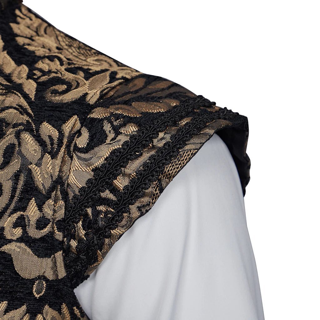 15th Century Renaissance Tudor Prince Costume - Luxurious Embroidered Vest & Pants Full Set | Astricos-Astricos