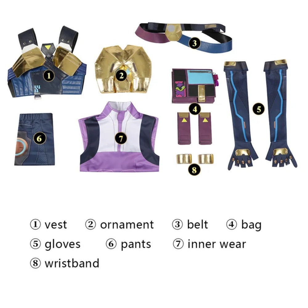 Valorant Neon Cosplay Costume – Blue Combat Uniform for Women | Full Set for Halloween & Party | Astricos-Astricos