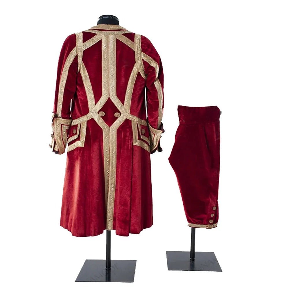 1730s Tudor King Prince Costume - Rococo Noble Colonial Regent Suit | Men’s Red Velvet Uniform | Astricos Cosplay-Astricos