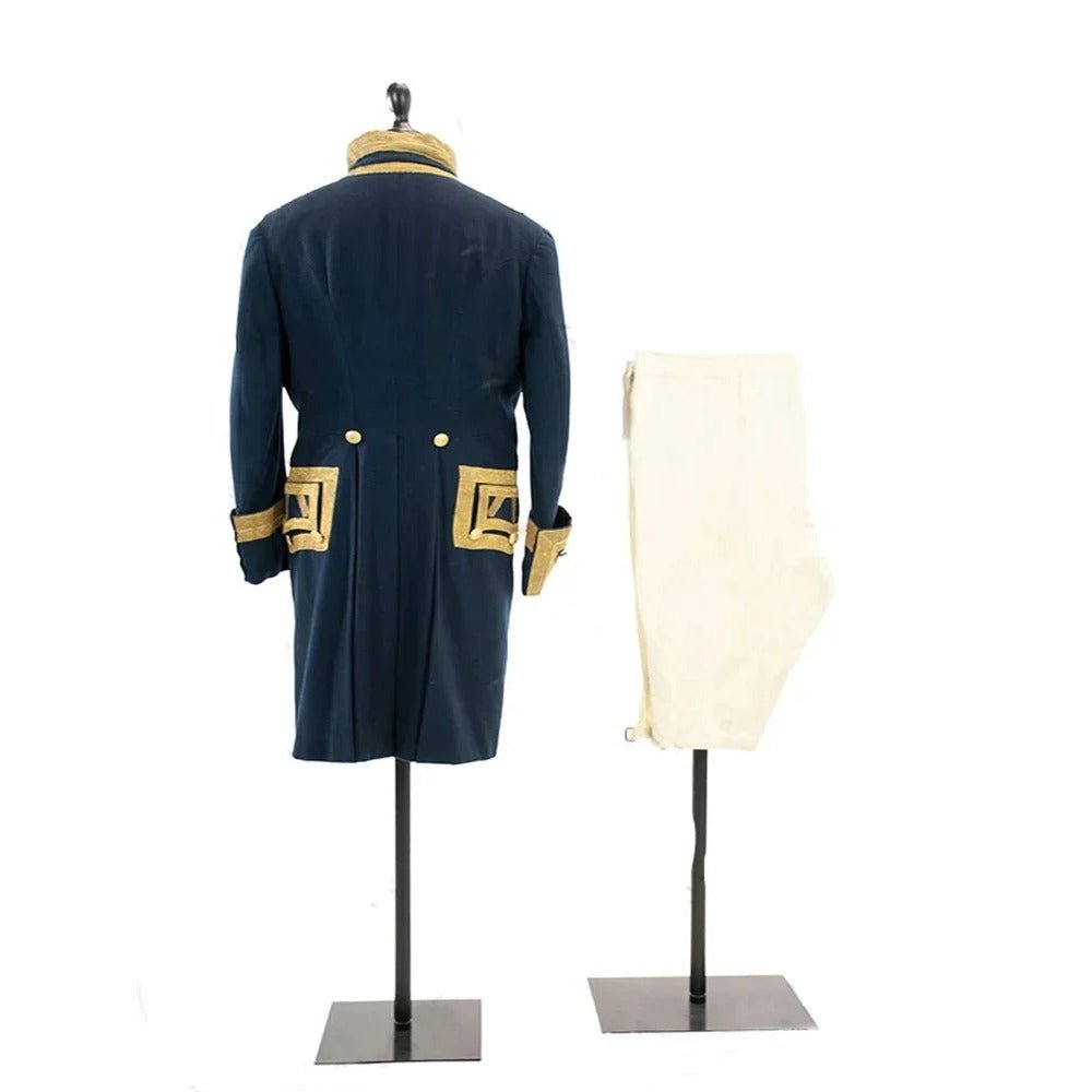 1770s Rococo Louis Era Men's Navy Blue Military Costume - Marie Antoinette Style Suit | Astricos-Astricos