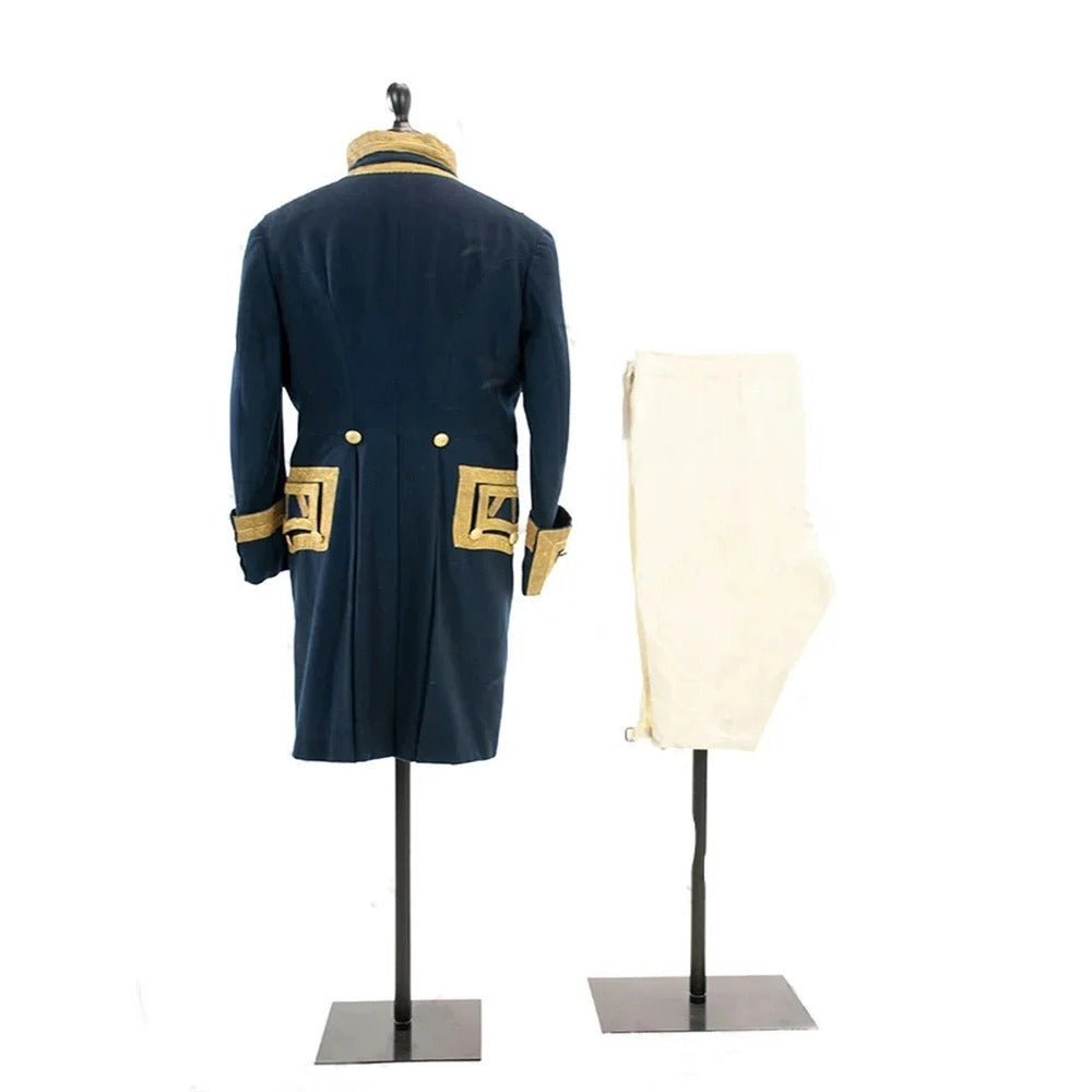 1770s Rococo Louis Era Men's Navy Blue Military Costume - Marie Antoinette Style Suit | Astricos-Astricos