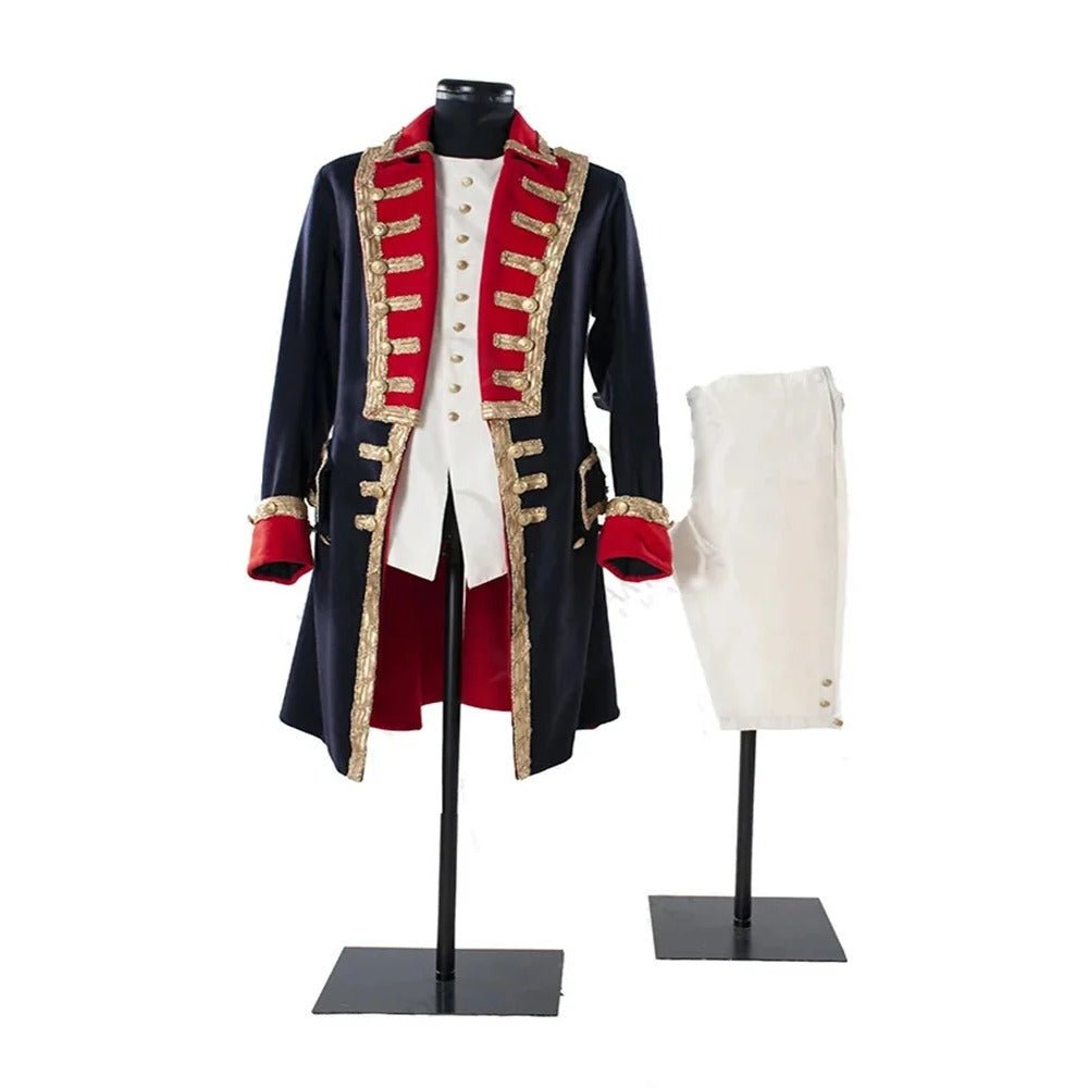 1780s Tudor Regency Soldier Costume – Noble Tailcoat Jacket & Vest Full Set | Astricos Cosplay-Astricos