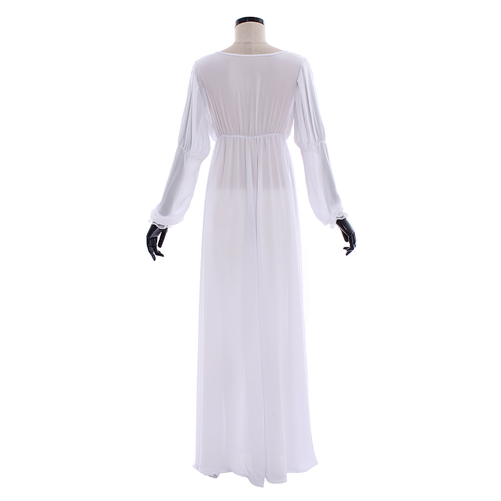 Elegant Women's Evening Gown - V-Neck Long Sleeved A-Line Floor Length Dress for Cosplay-Astricos