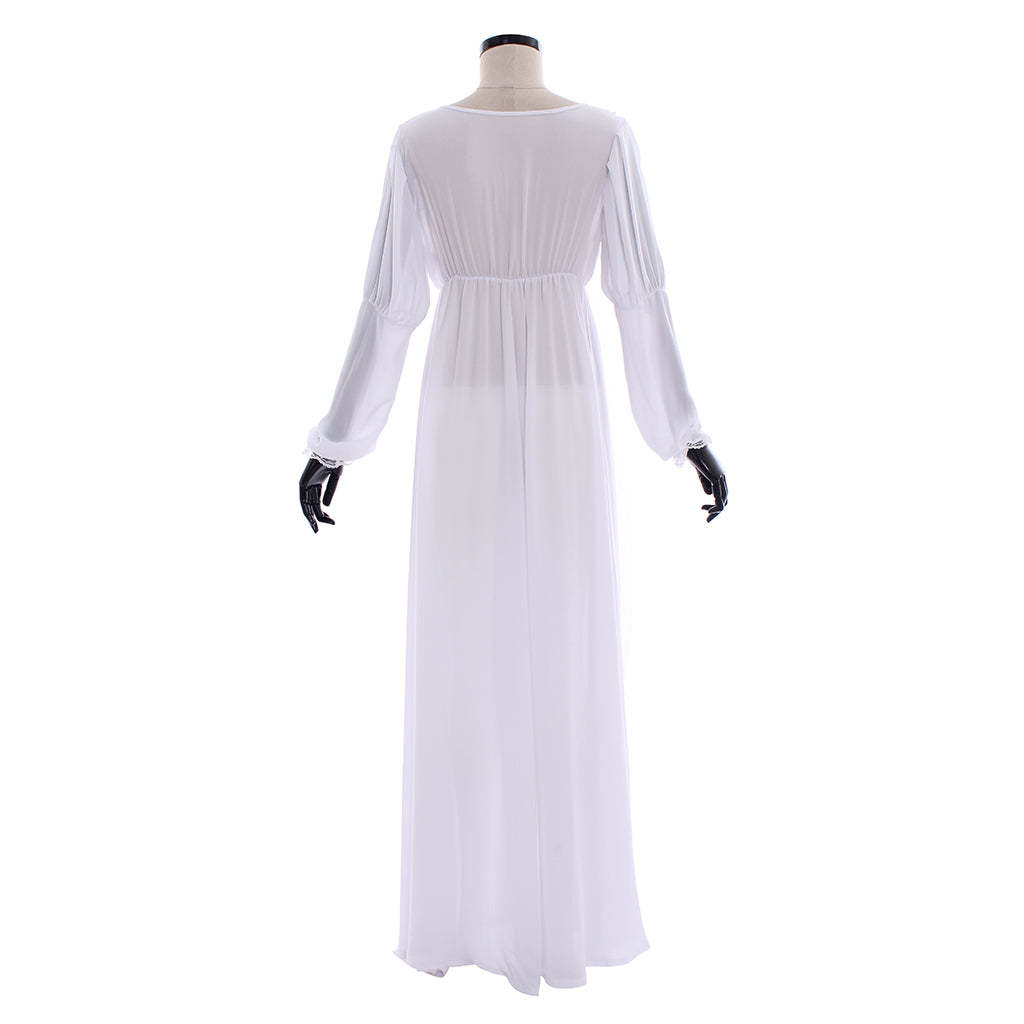 Elegant Women's Evening Gown - V-Neck Long Sleeved A-Line Floor Length Dress for Cosplay-Astricos