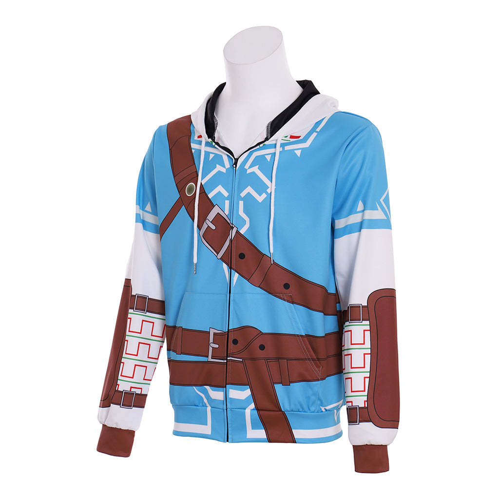 Legend of Zelda Link Hoodie - Zipper-Up Sweatshirt for Cosplay & Gaming Fans-Astricos