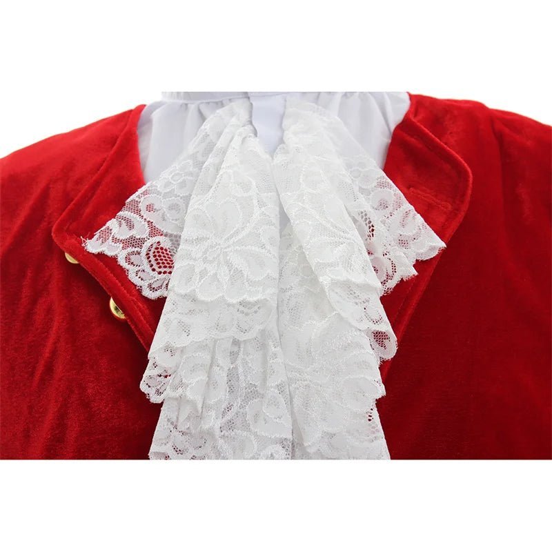 18th Century Aristocrat Costume for Men - Red Velvet Vintage Suit | Astricos Medieval Series-Astricos