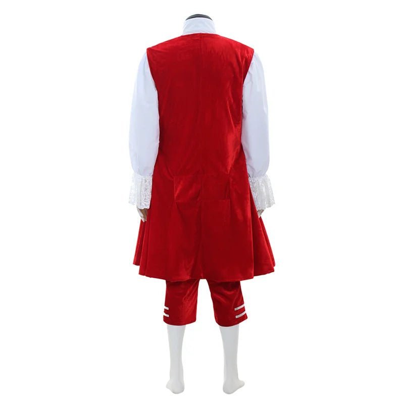 18th Century Aristocrat Costume for Men - Red Velvet Vintage Suit | Astricos Medieval Series-Astricos