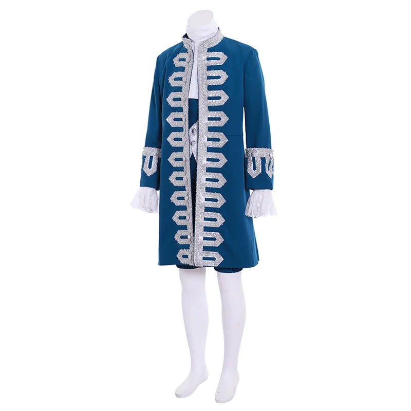 18th-Century British Prince Blue Court Suit - Victorian Aristocrat Renaissance Costume | Astricos-Astricos
