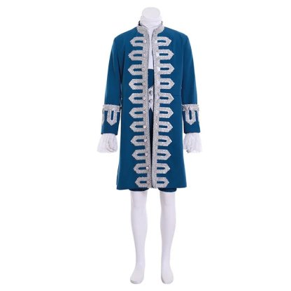 18th-Century British Prince Blue Court Suit - Victorian Aristocrat Renaissance Costume | Astricos-Astricos