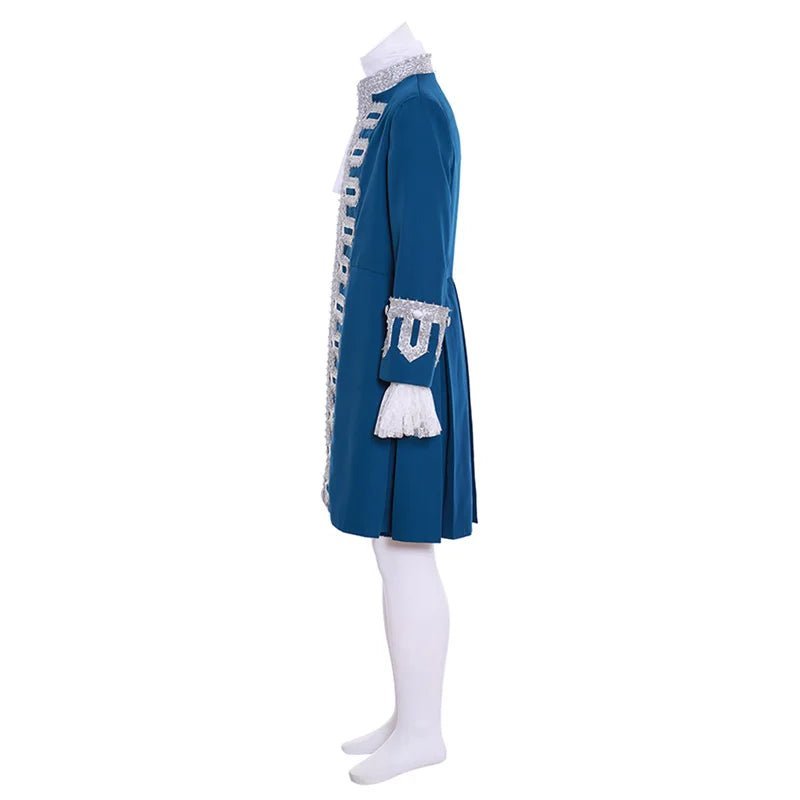 18th-Century British Prince Blue Court Suit - Victorian Aristocrat Renaissance Costume | Astricos-Astricos