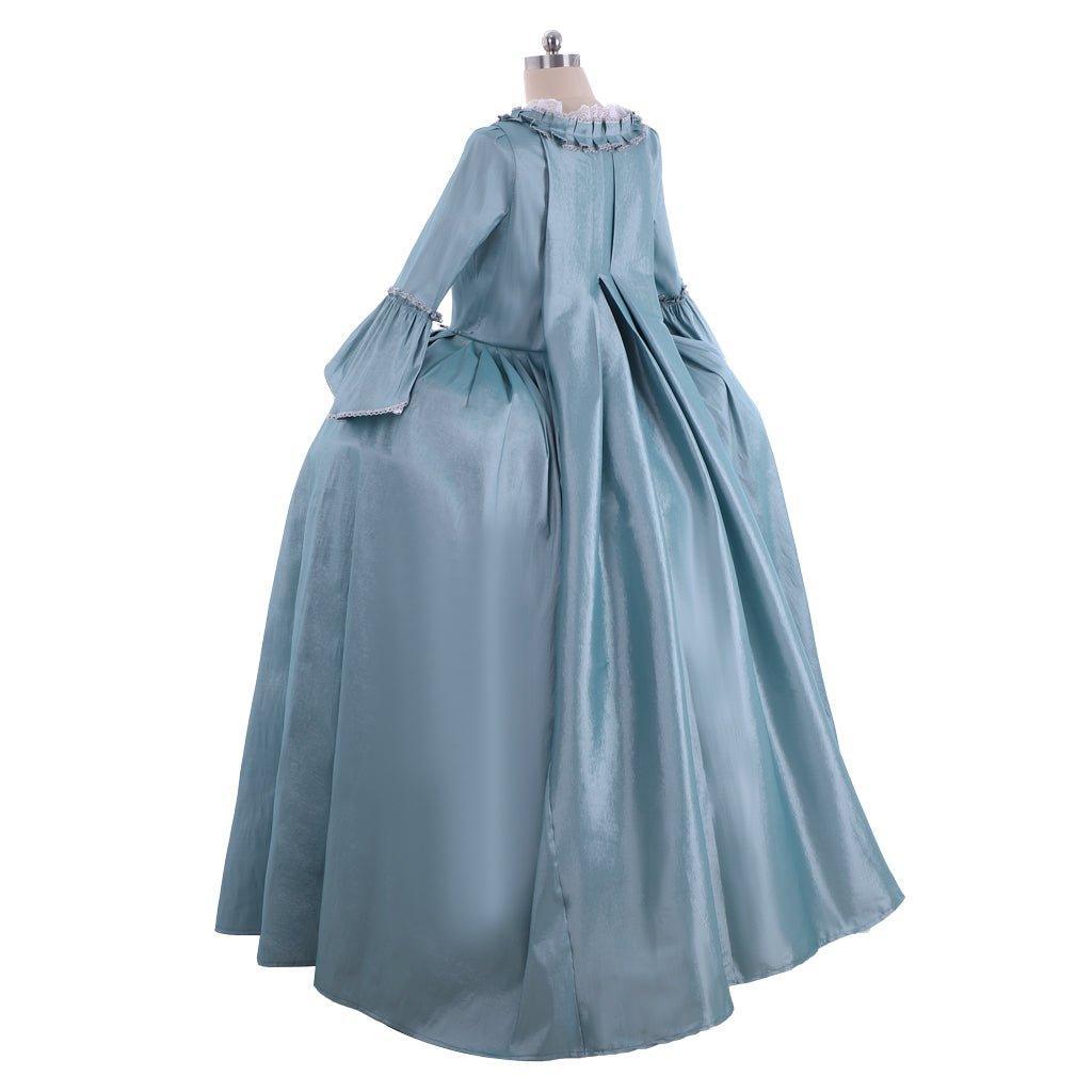18th Century Marie Antoinette Rococo Dress - Lavish Azure Ball Gown with Elegant Lace-Astricos
