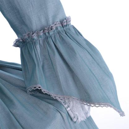 18th Century Marie Antoinette Rococo Dress - Lavish Azure Ball Gown with Elegant Lace-Astricos