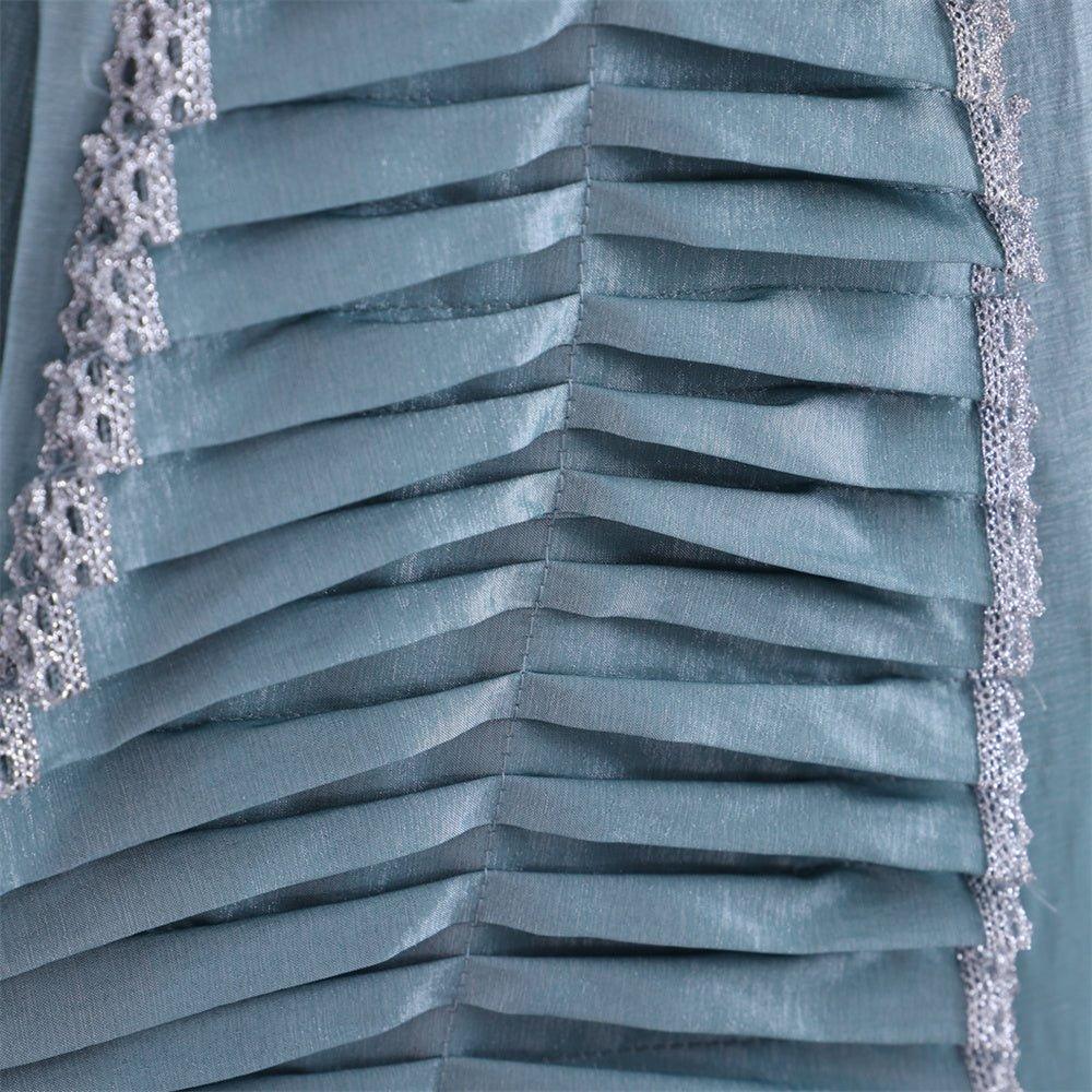18th Century Marie Antoinette Rococo Dress - Lavish Azure Ball Gown with Elegant Lace-Astricos