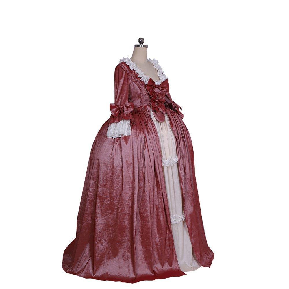 18th Century Marie Antoinette Rococo Dress - Chameleon Hues & Bold Bows | Vintage Elegance-Astricos