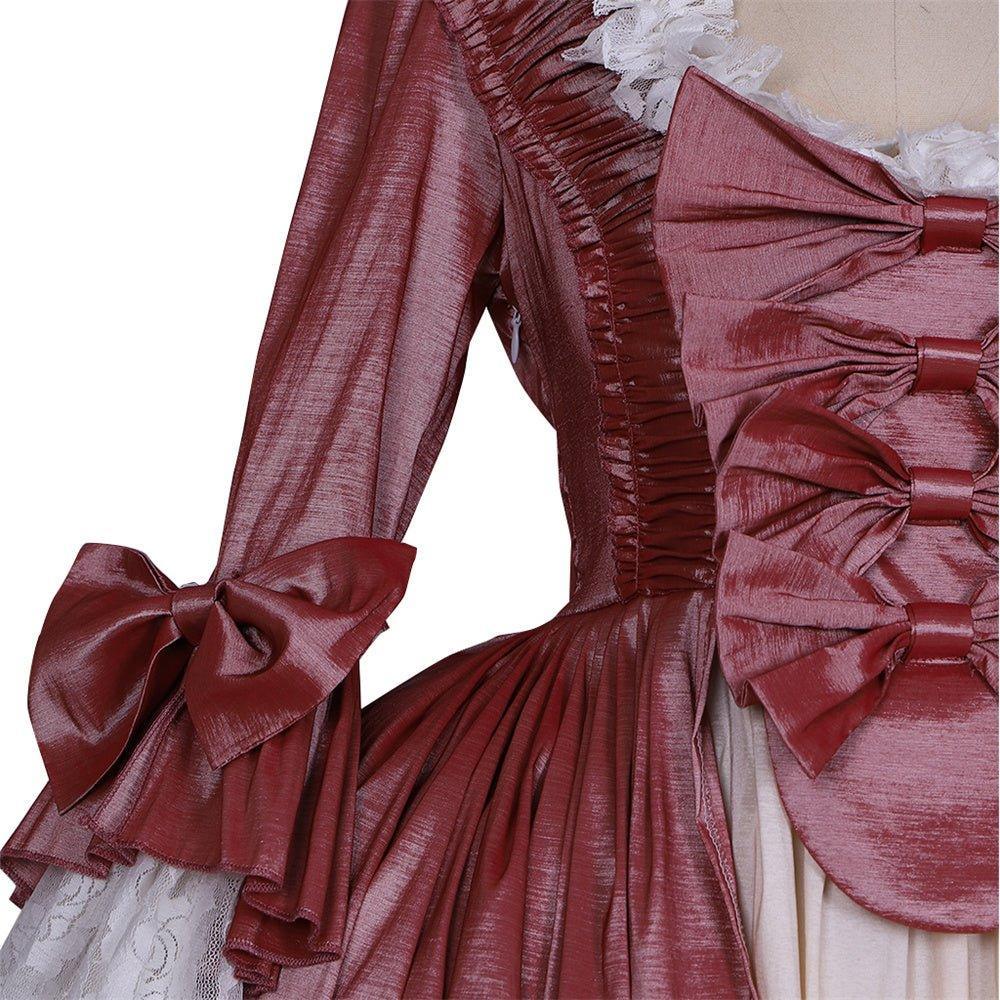18th Century Marie Antoinette Rococo Dress - Chameleon Hues & Bold Bows | Vintage Elegance-Astricos
