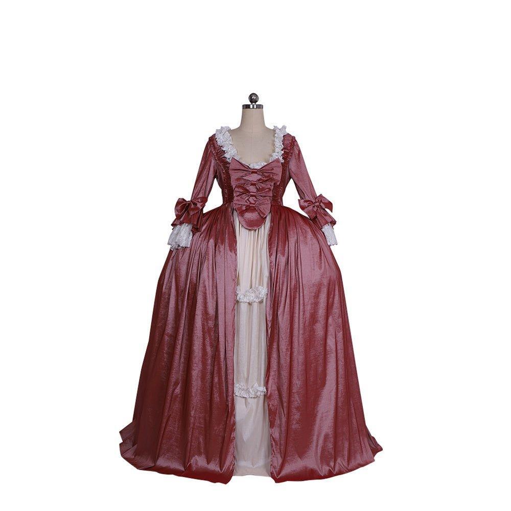 18th Century Marie Antoinette Rococo Dress - Chameleon Hues & Bold Bows | Vintage Elegance-Astricos