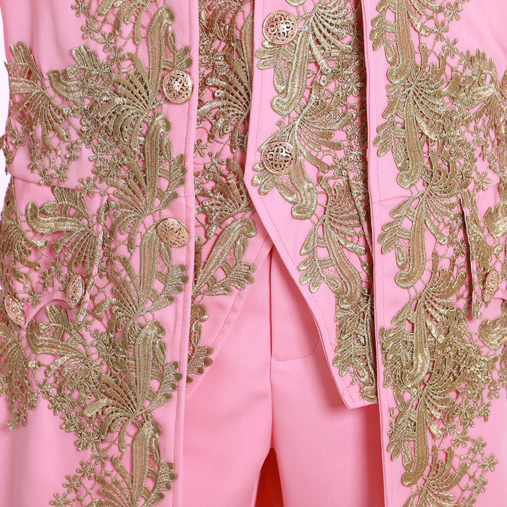 18th Century Men’s Colonial Rococo Suit - Pink Regency Court Outfit for Cosplay & Theater-Astricos