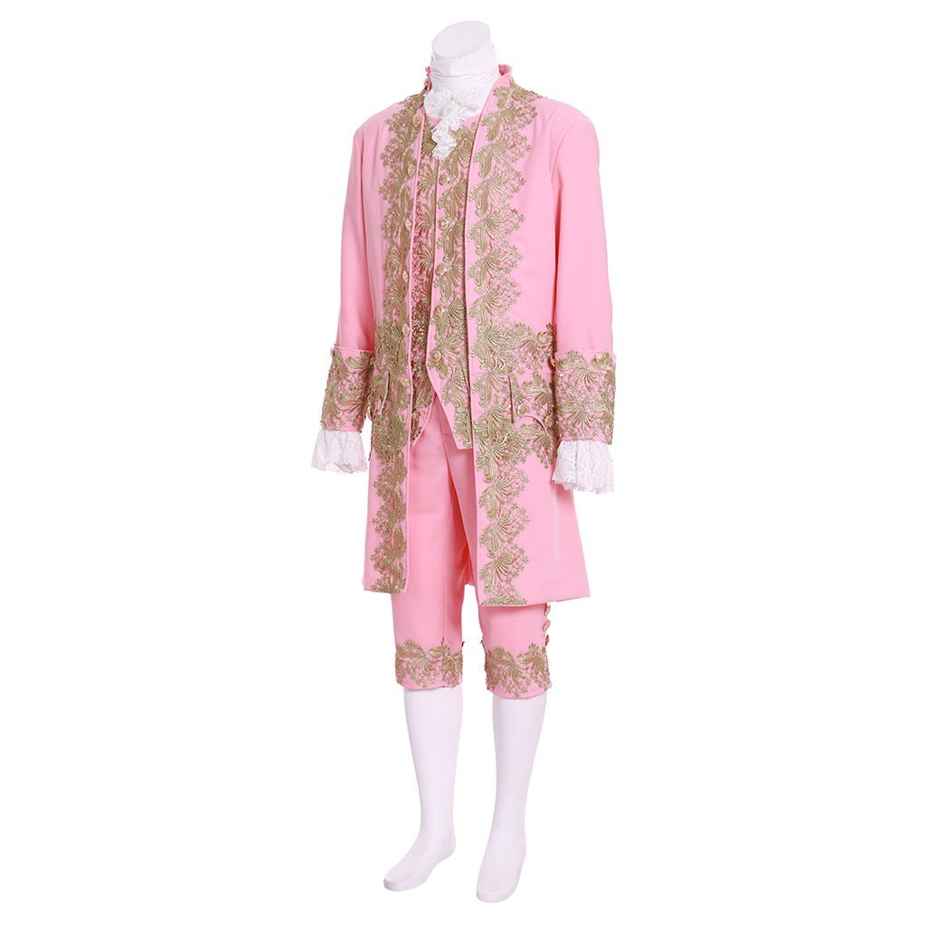 18th Century Men’s Colonial Rococo Suit - Pink Regency Court Outfit for Cosplay & Theater-Astricos