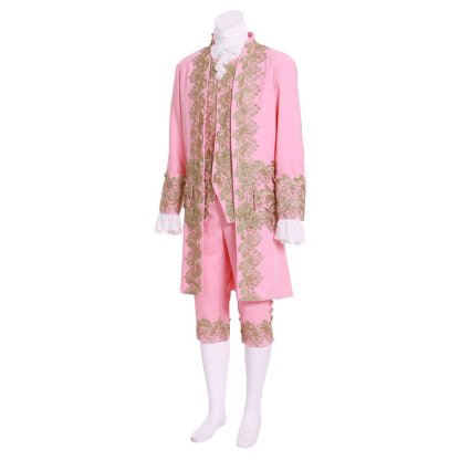 18th Century Men’s Colonial Rococo Suit - Pink Regency Court Outfit for Cosplay & Theater-Astricos