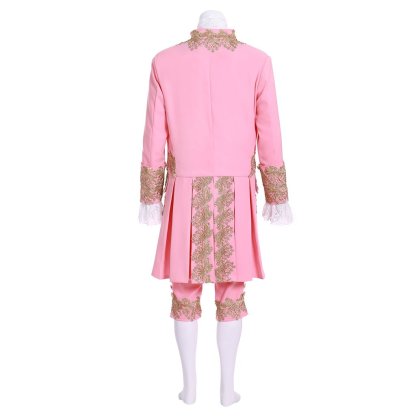 18th Century Men’s Colonial Rococo Suit - Pink Regency Court Outfit for Cosplay & Theater-Astricos