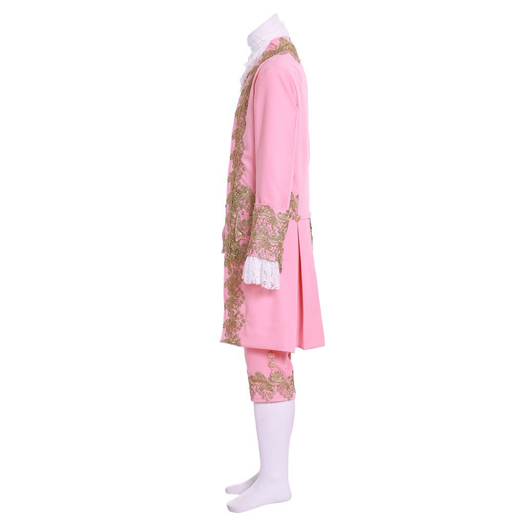 18th Century Men’s Colonial Rococo Suit - Pink Regency Court Outfit for Cosplay & Theater-Astricos