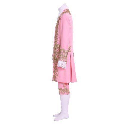 18th Century Men’s Colonial Rococo Suit - Pink Regency Court Outfit for Cosplay & Theater-Astricos