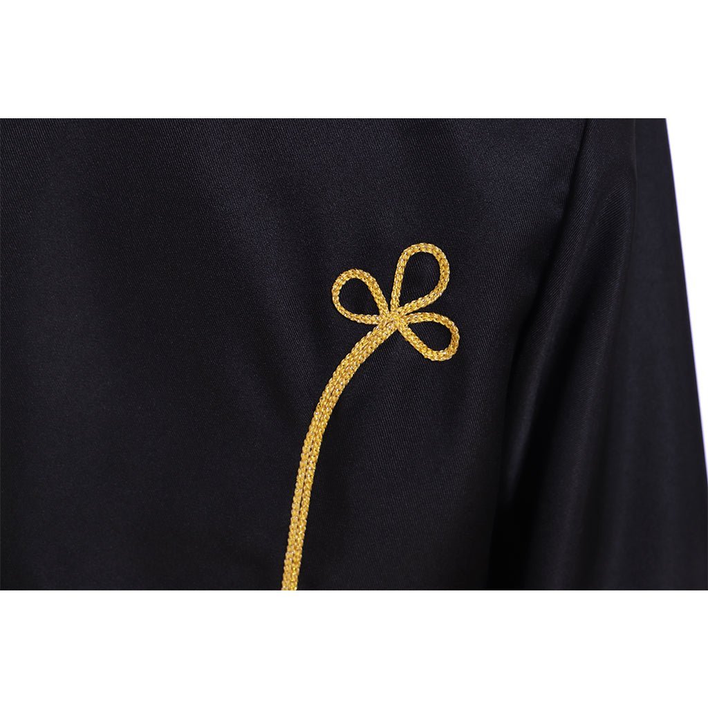 18th Century Men’s Medieval Tudor Coat - Black Gold Double-Breasted Warm Jacket | Astricos-Astricos
