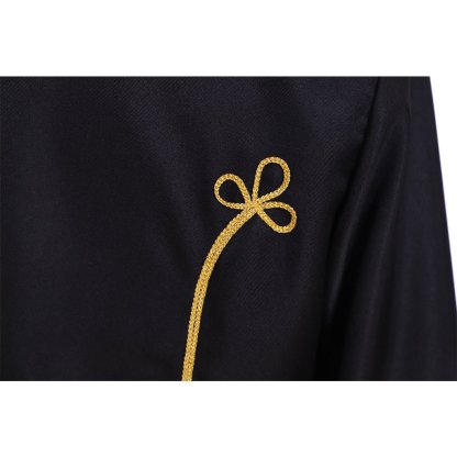 18th Century Men’s Medieval Tudor Coat - Black Gold Double-Breasted Warm Jacket | Astricos-Astricos
