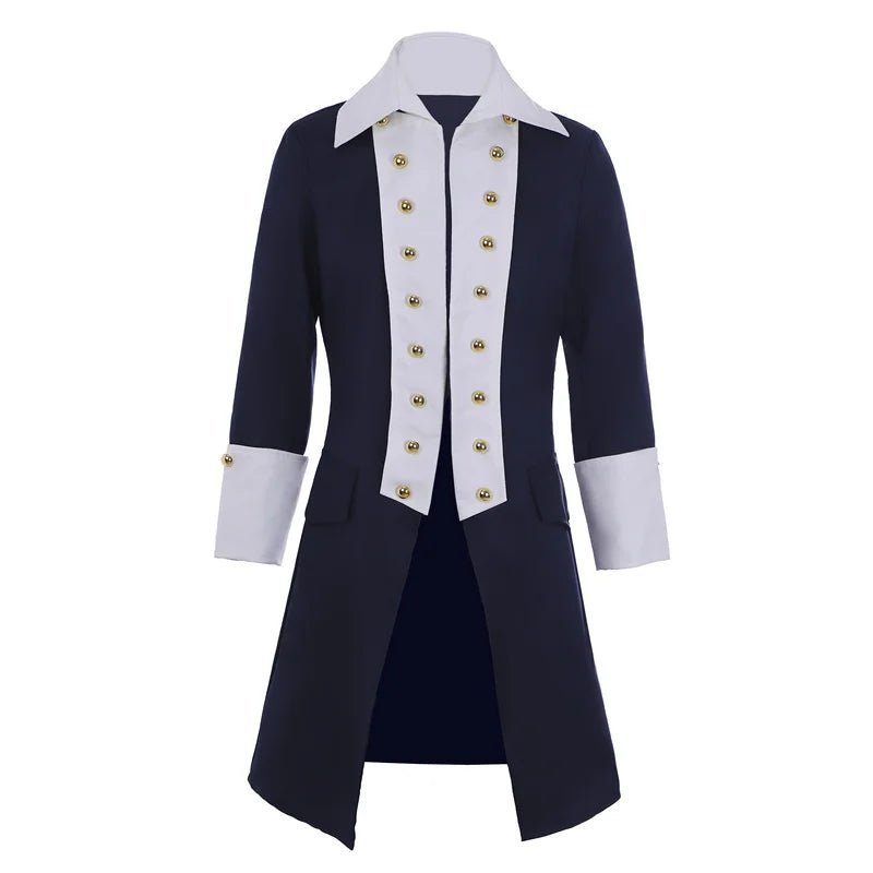 18th Century Men’s Royal Jacket Costume - Regency Blue Uniform Cosplay Coat | Medieval Tudor Outfit-Astricos