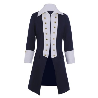 18th Century Men’s Royal Jacket Costume - Regency Blue Uniform Cosplay Coat | Medieval Tudor Outfit-Astricos