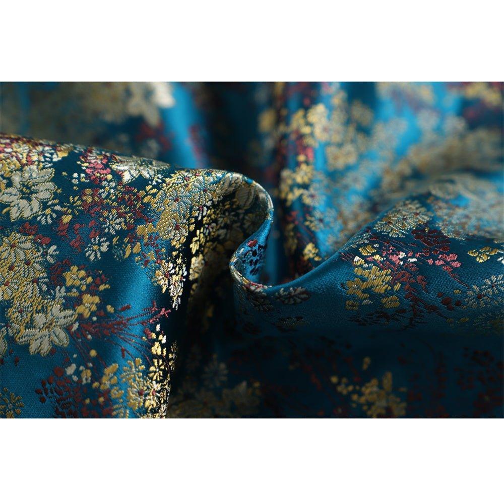 Exquisite 18th Century Rococo Blue Gown - Deluxe Deep Blue Brocade with Embroidery & Lace-Astricos