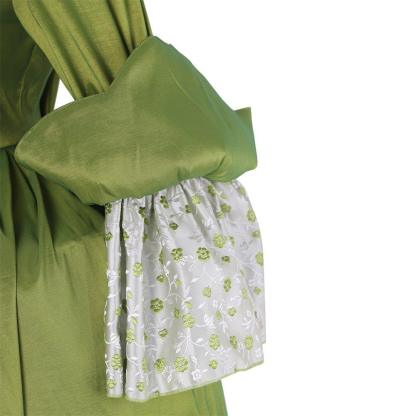 18th Century Rococo Green Apple Dress - Medieval Elegance Floral Chest Design-Astricos