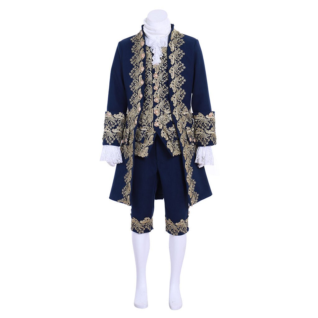 18th Century Rococo Men’s Blue Court Suit - Colonial Victorian Aristocratic Costume | Astricos-Astricos