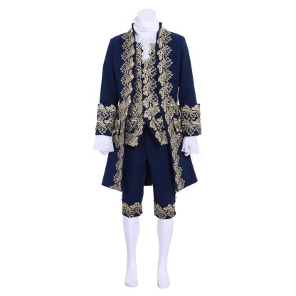 18th Century Rococo Men’s Blue Court Suit - Colonial Victorian Aristocratic Costume | Astricos-Astricos