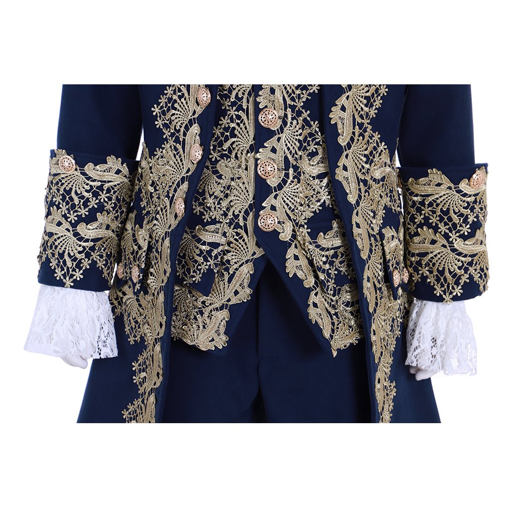 18th Century Rococo Men’s Blue Court Suit - Colonial Victorian Aristocratic Costume | Astricos-Astricos