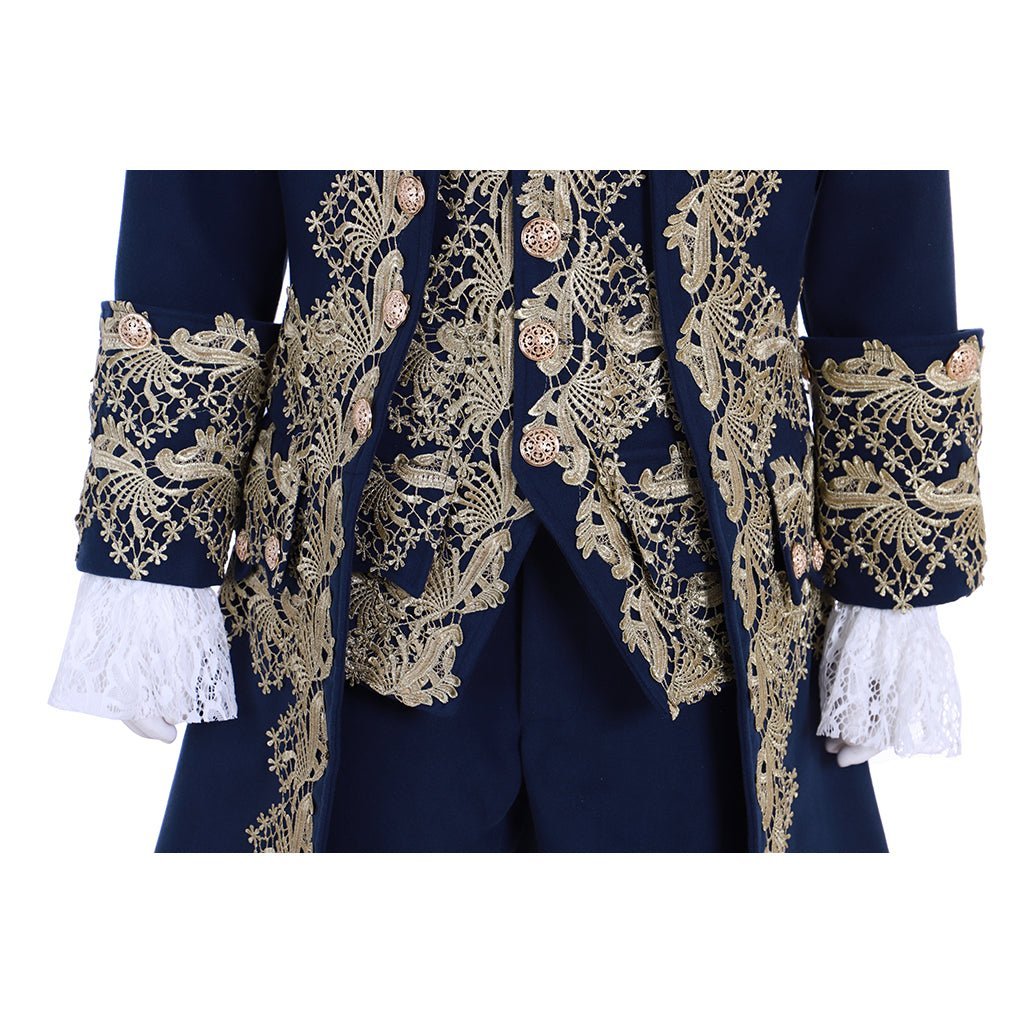 18th Century Rococo Men’s Blue Court Suit - Colonial Victorian Aristocratic Costume | Astricos-Astricos