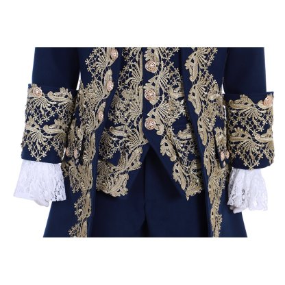 18th Century Rococo Men’s Blue Court Suit - Colonial Victorian Aristocratic Costume | Astricos-Astricos