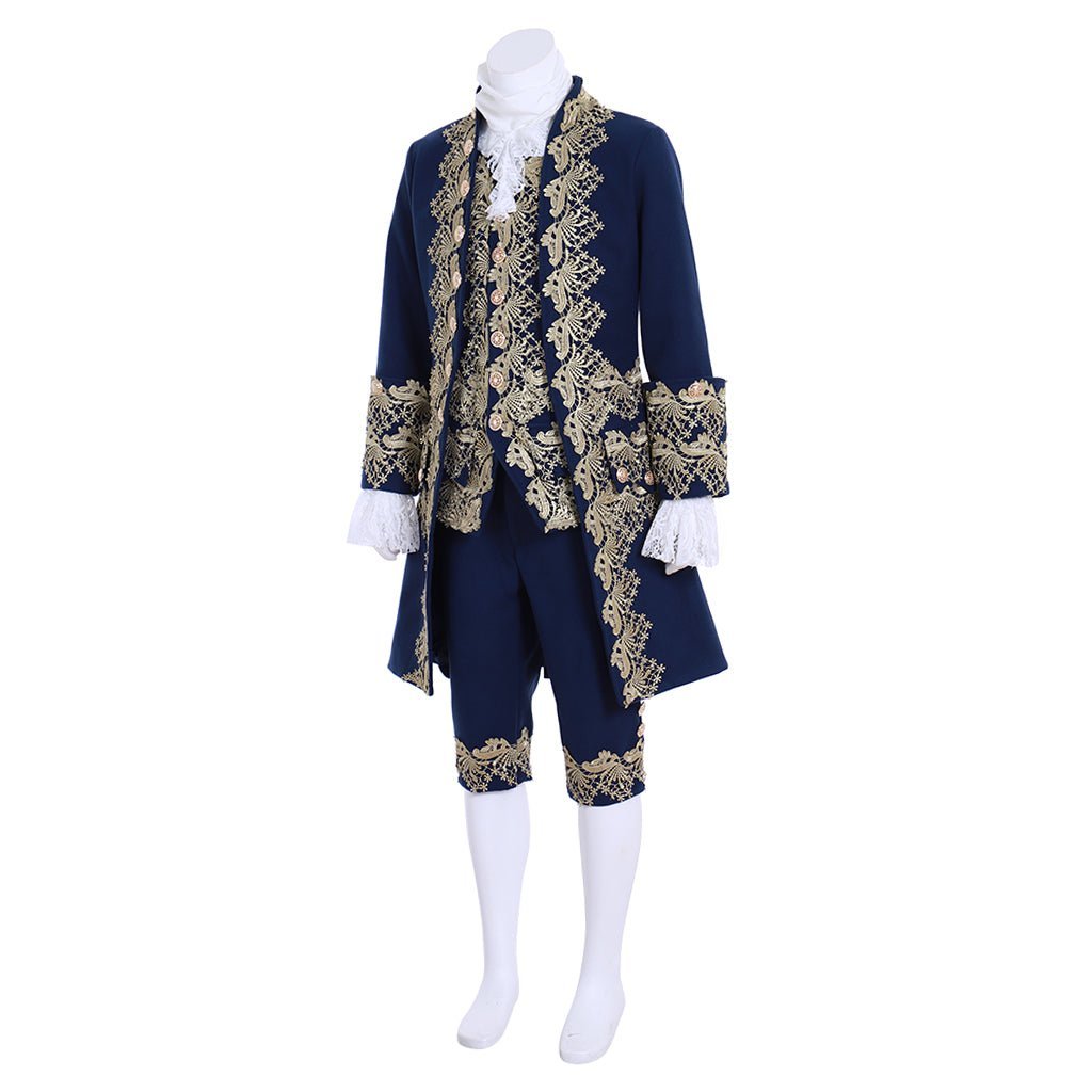 18th Century Rococo Men’s Blue Court Suit - Colonial Victorian Aristocratic Costume | Astricos-Astricos