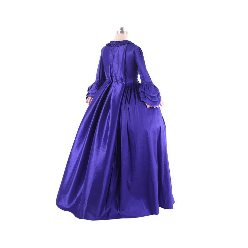 18th Century Rococo Purple Brocade Embroidered Gown - Astricos' Medieval Series-Astricos
