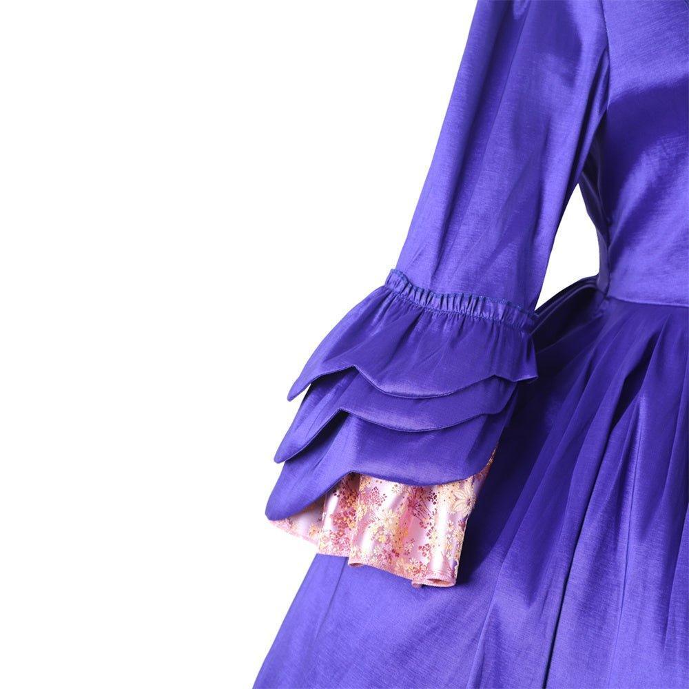 18th Century Rococo Purple Brocade Embroidered Gown - Astricos' Medieval Series-Astricos