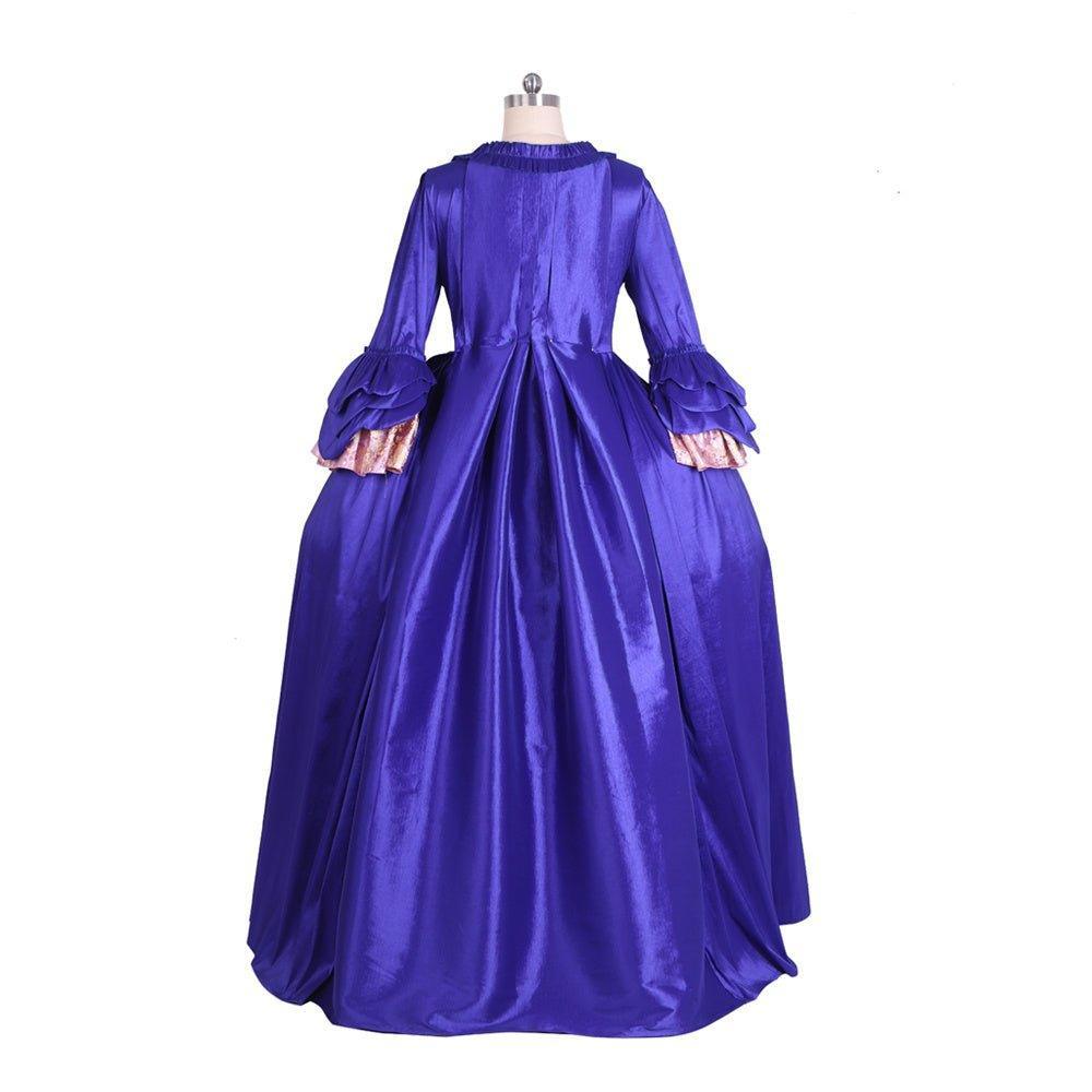 18th Century Rococo Purple Brocade Embroidered Gown - Astricos' Medieval Series-Astricos
