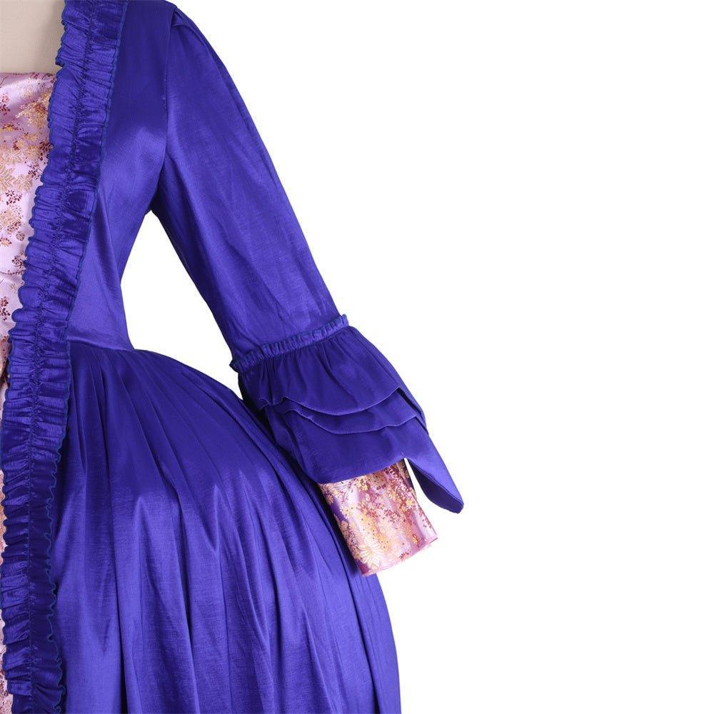 18th Century Rococo Purple Brocade Embroidered Gown - Astricos' Medieval Series-Astricos