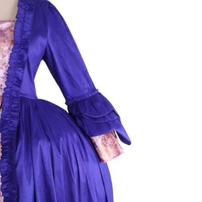 18th Century Rococo Purple Brocade Embroidered Gown - Astricos' Medieval Series-Astricos