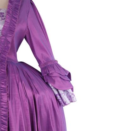 18th Century Rococo Purple Brocade Dress - Embroidered Medieval Gown-Astricos