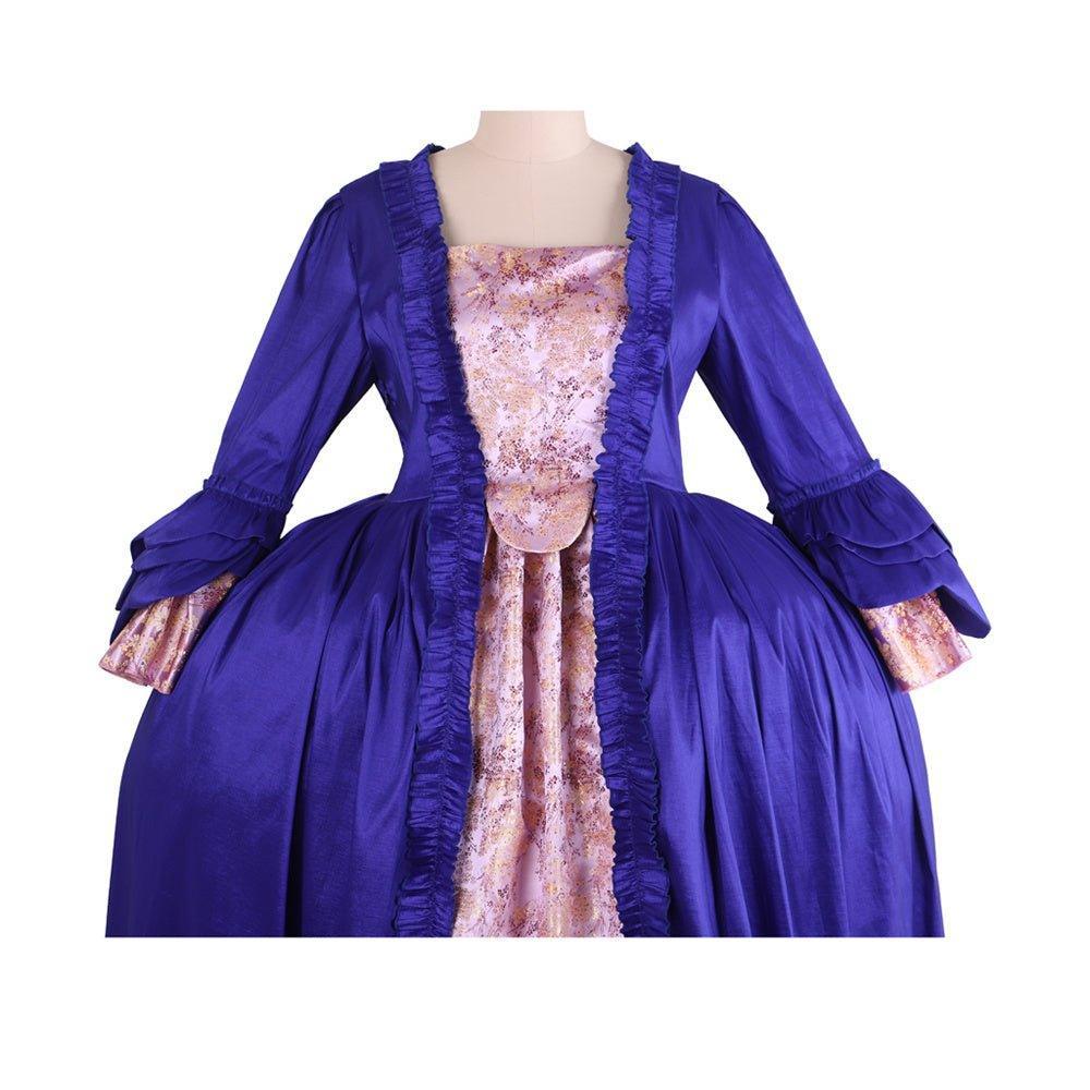 18th Century Rococo Purple Brocade Embroidered Gown - Astricos' Medieval Series-Astricos