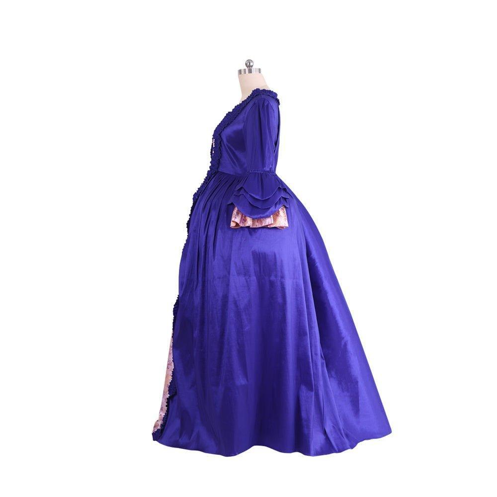 18th Century Rococo Purple Brocade Embroidered Gown - Astricos' Medieval Series-Astricos