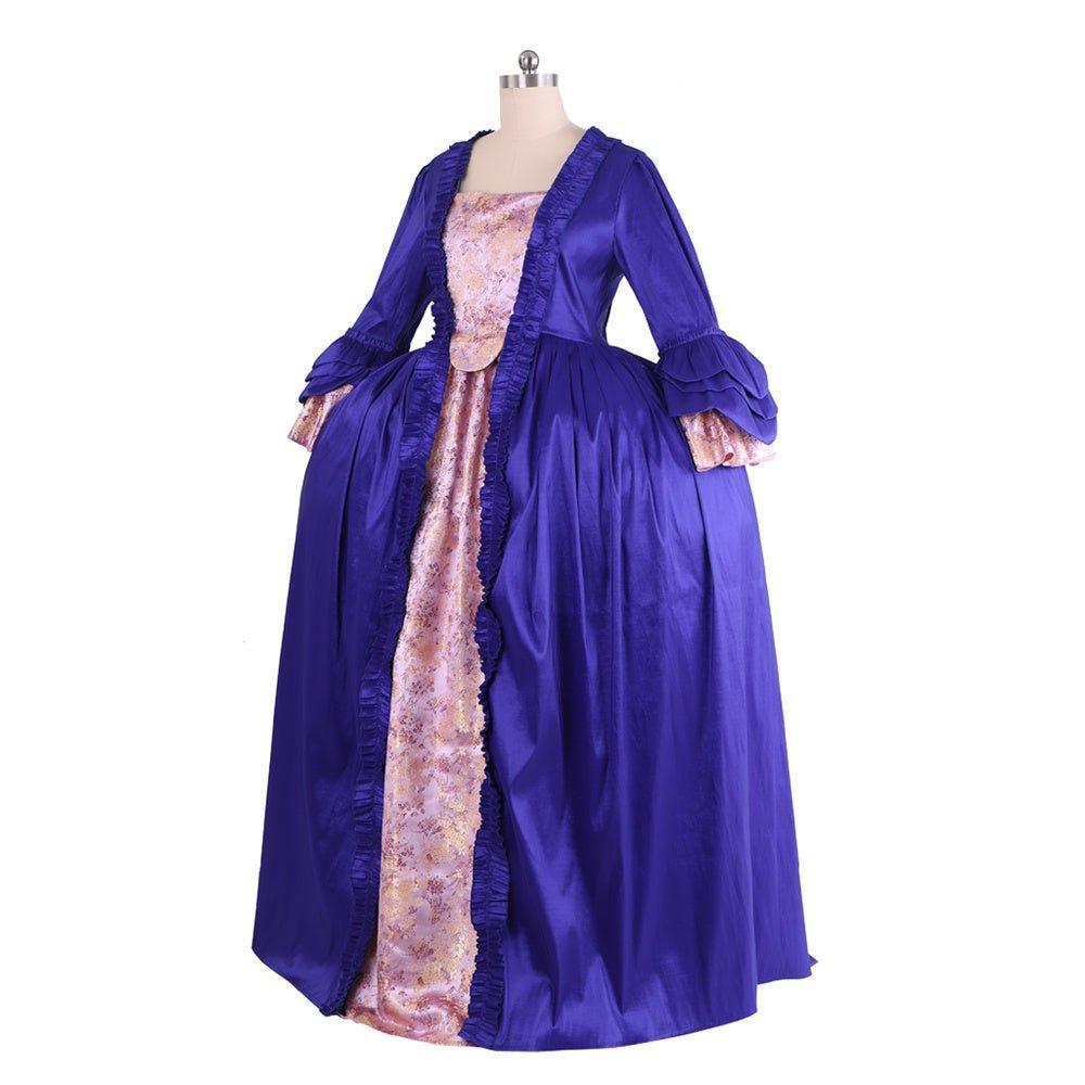 18th Century Rococo Purple Brocade Embroidered Gown - Astricos' Medieval Series-Astricos