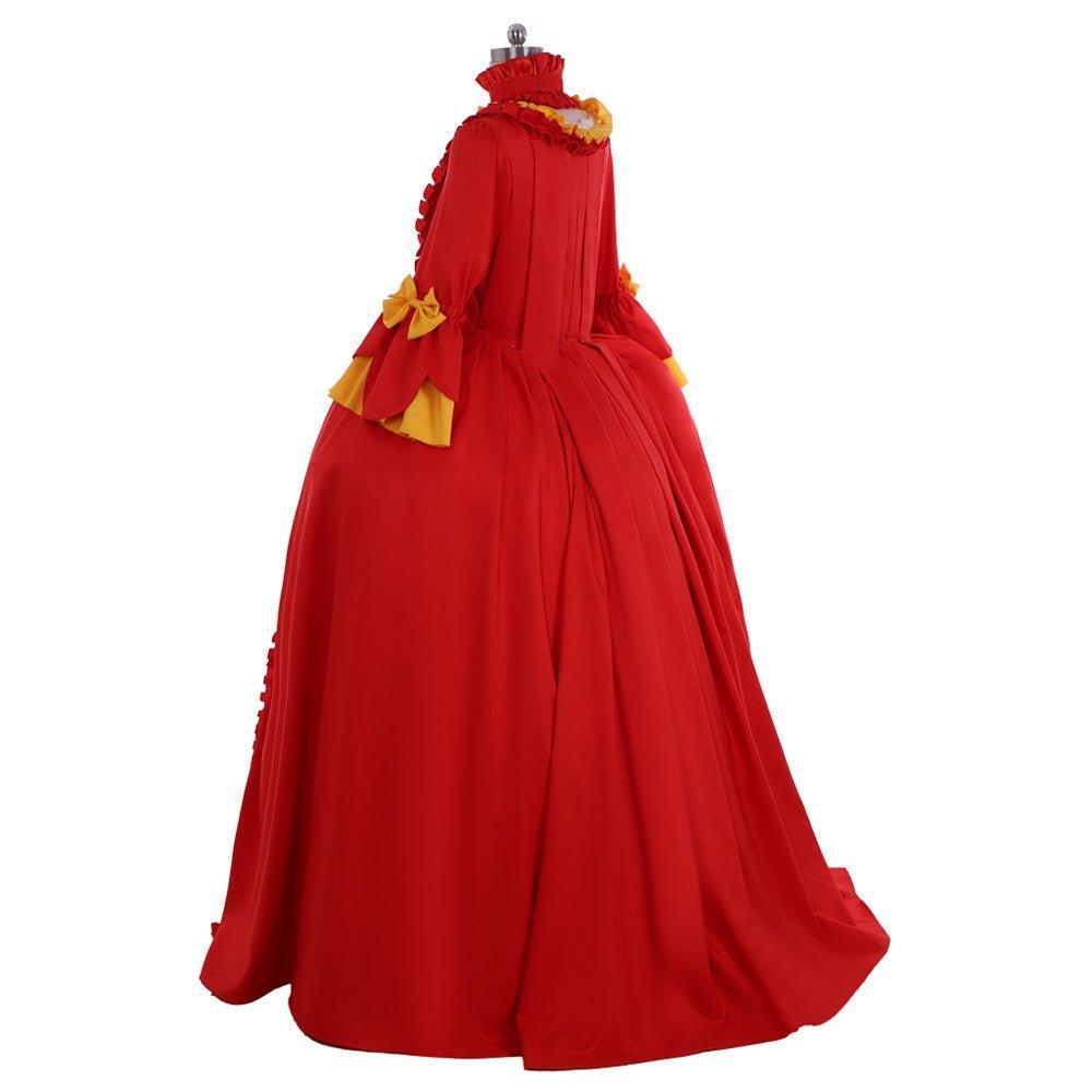 18th Century Rococo Red and Yellow Dress - Marie Antoinette Inspired Costume-Astricos