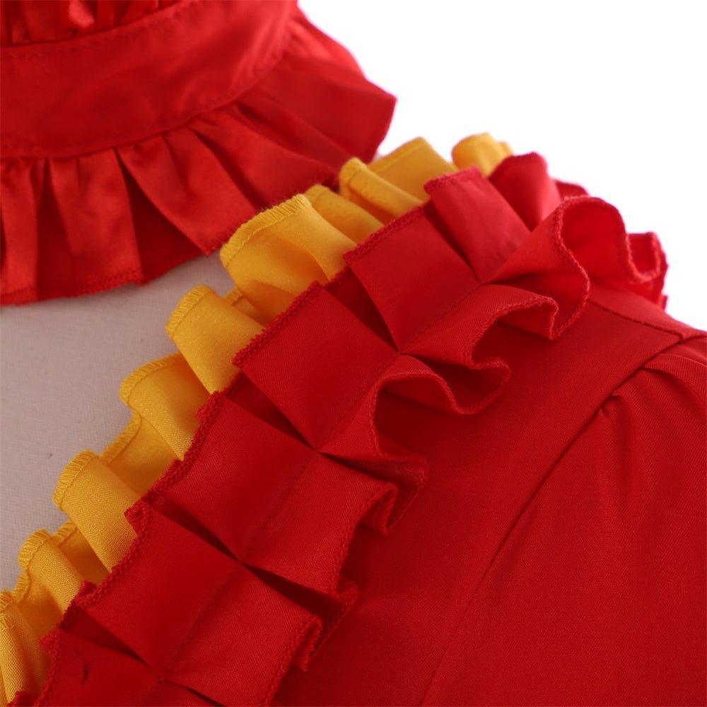 18th Century Rococo Red and Yellow Dress - Marie Antoinette Inspired Costume-Astricos