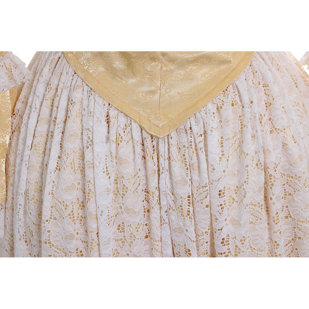 18th Century Marie Antoinette Colonial Rococo Gold Costume Dress - French Court Halloween Outfit-Astricos